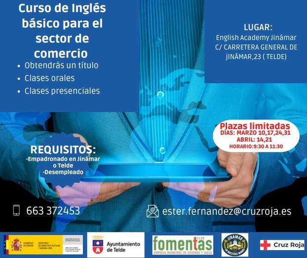 El curso se desarrollará en las instalaciones de English Academy Jinámar / TA